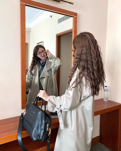 Stand Collar Long Trench Coat  WH0009