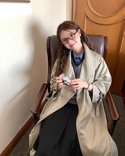 Stand Collar Long Trench Coat  WH0009