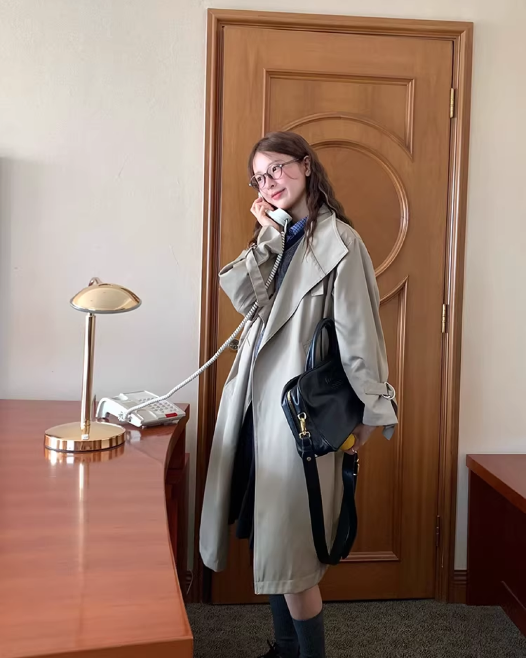 Stand Collar Long Trench Coat  WH0009