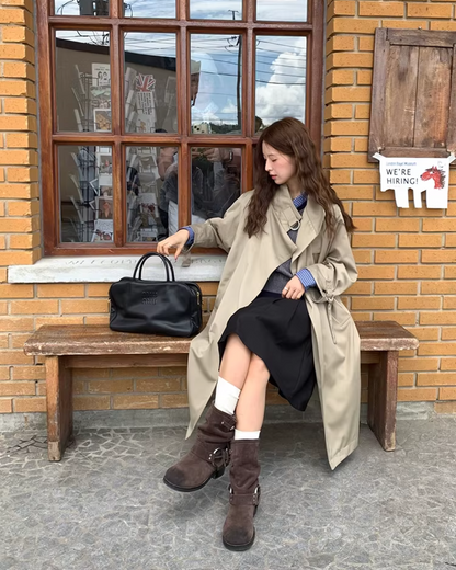 Stand Collar Long Trench Coat  WH0009