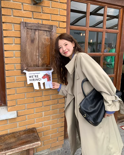 Stand Collar Long Trench Coat  WH0009