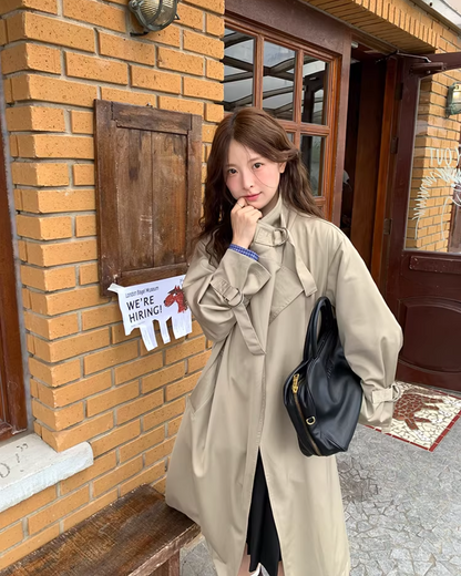 Stand Collar Long Trench Coat  WH0009