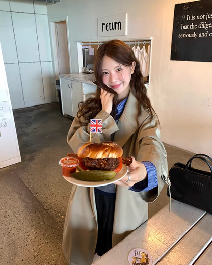 Stand Collar Long Trench Coat  WH0009