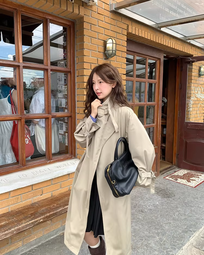 Stand Collar Long Trench Coat  WH0009