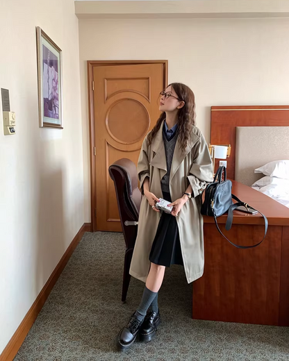 Stand Collar Long Trench Coat  WH0009