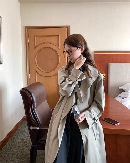 Stand Collar Long Trench Coat  WH0009