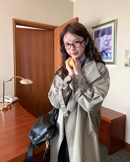 Stand Collar Long Trench Coat  WH0009