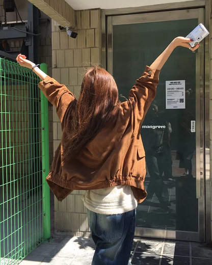 Brown Suede Short Jacket  WH0011