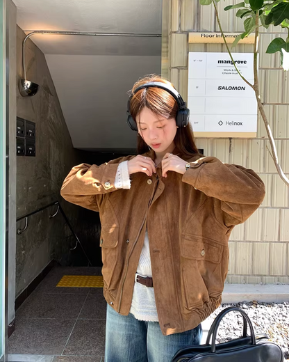 Brown Suede Short Jacket  WH0011