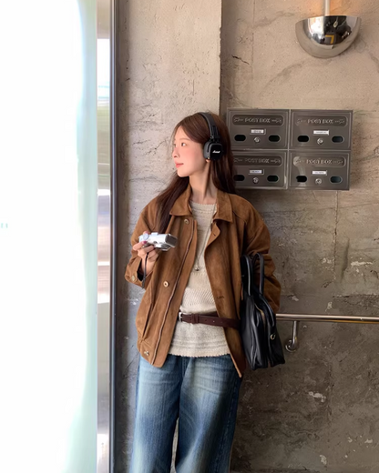 Brown Suede Short Jacket  WH0011