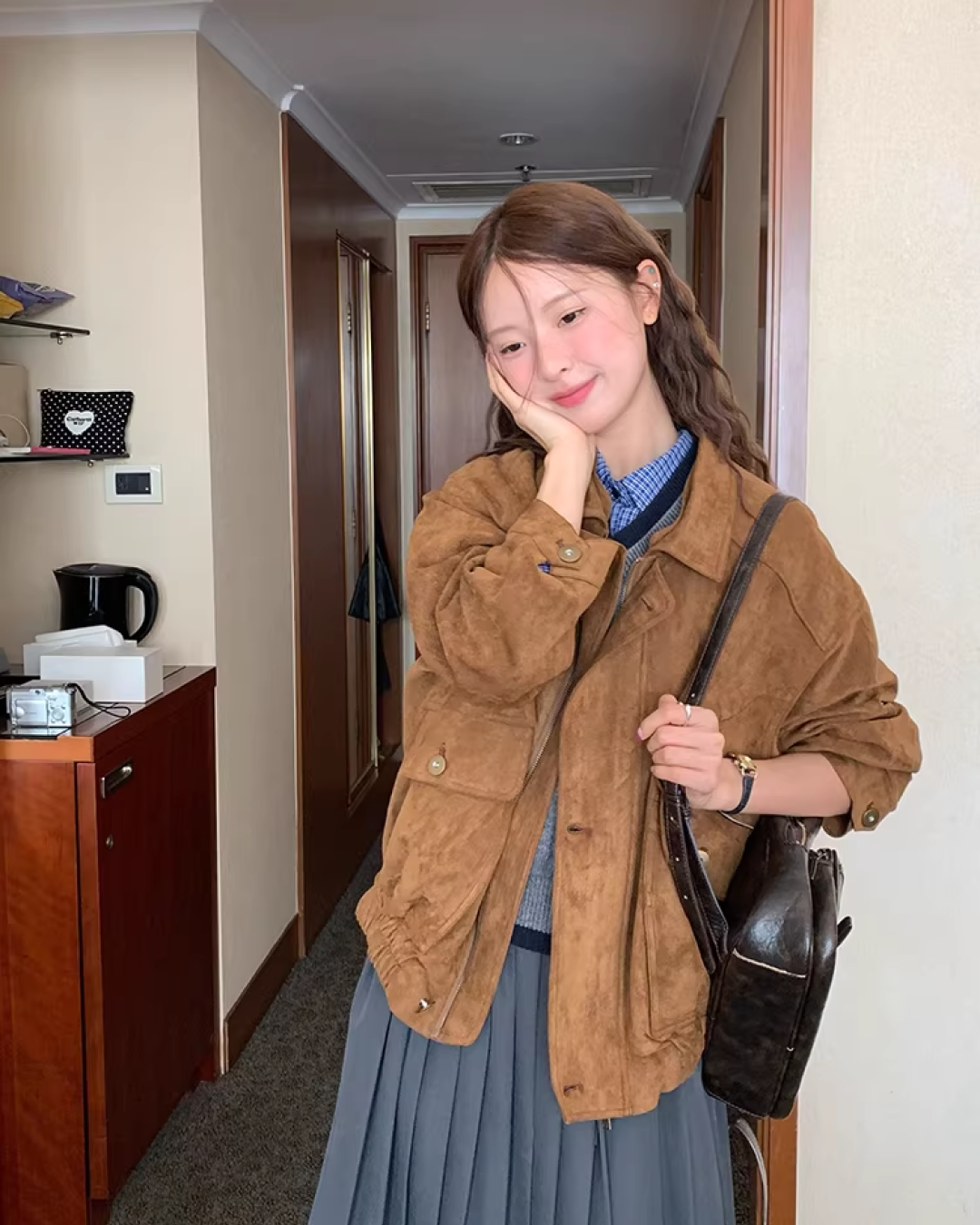 Brown Suede Short Jacket  WH0011