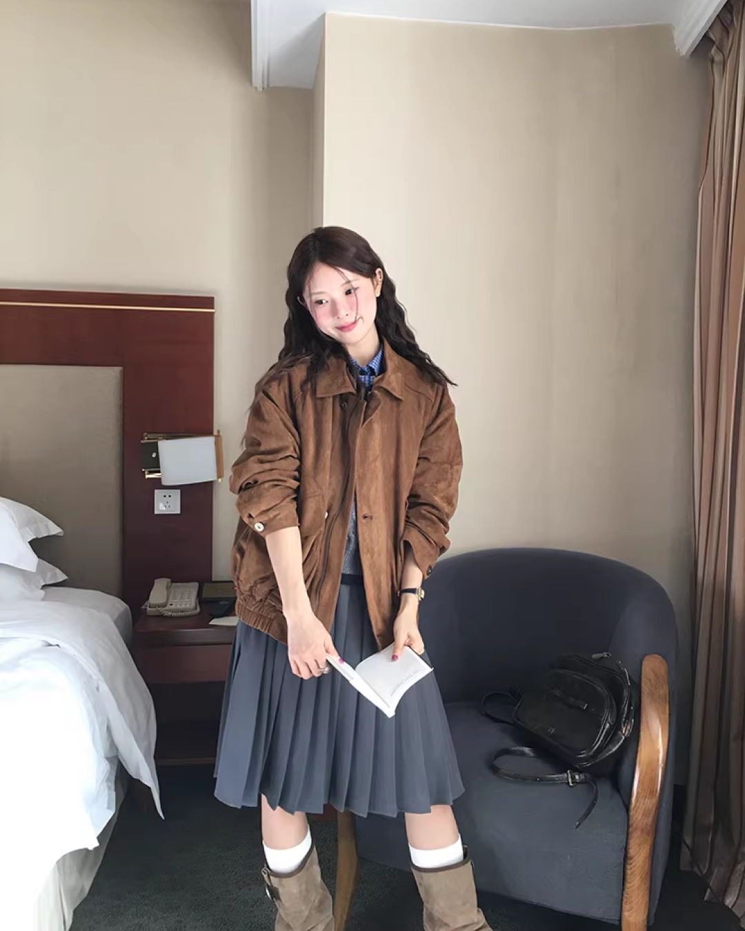 Brown Suede Short Jacket  WH0011