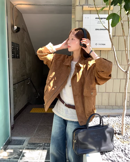 Brown Suede Short Jacket  WH0011