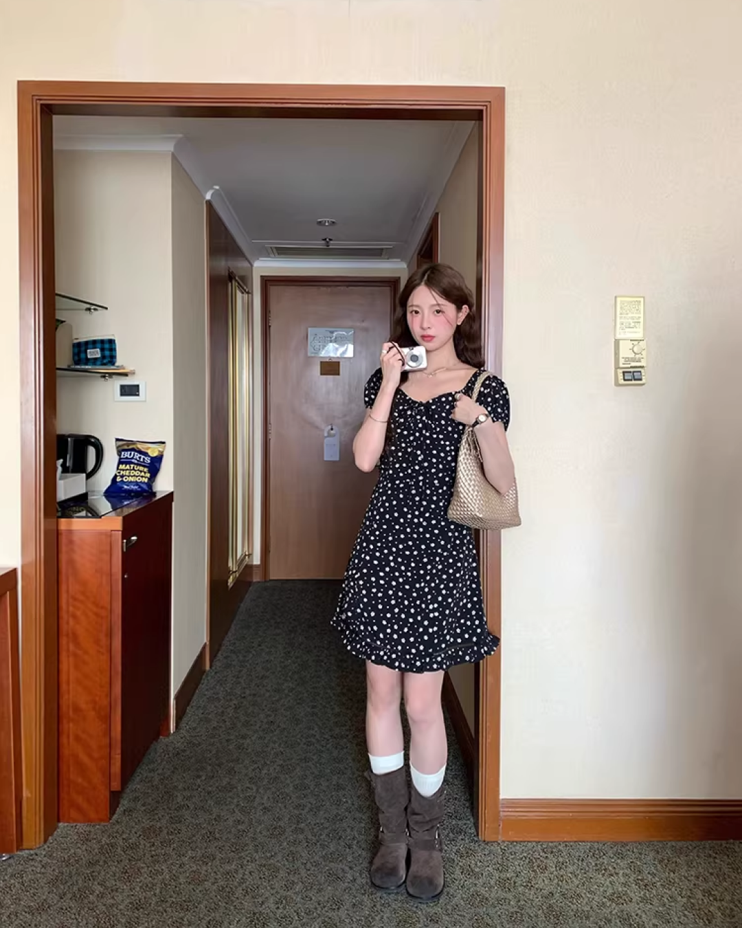 Flower Pattern Short Sleeve Dress WH0012