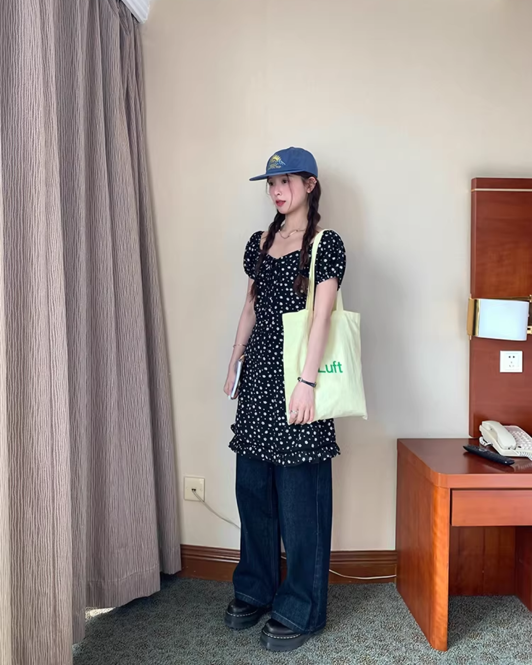 Flower Pattern Short Sleeve Dress WH0012