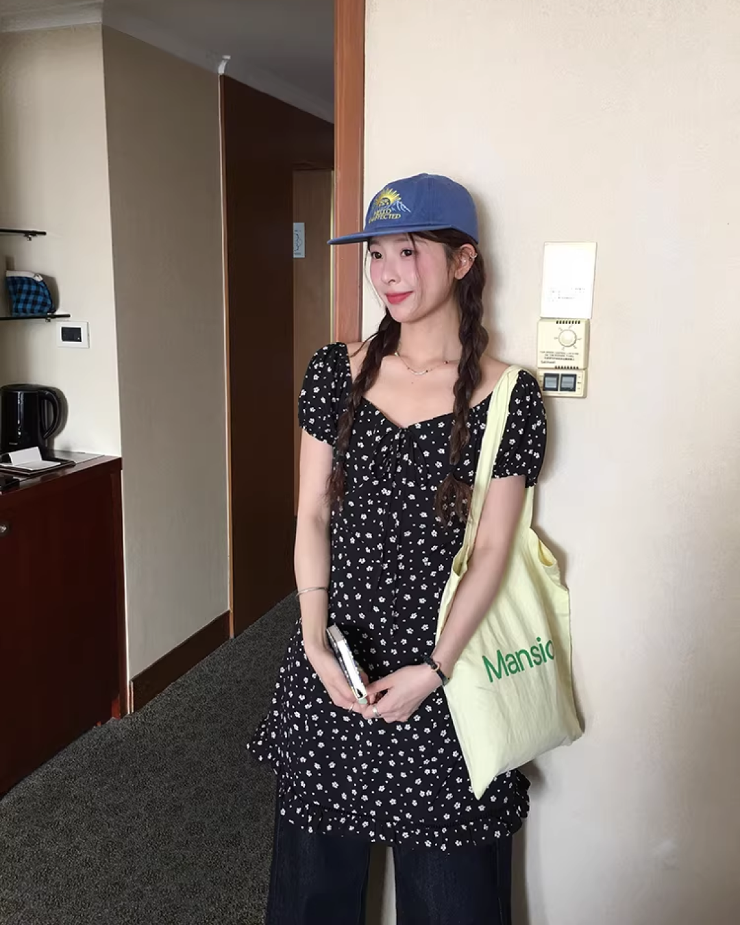 Flower Pattern Short Sleeve Dress WH0012