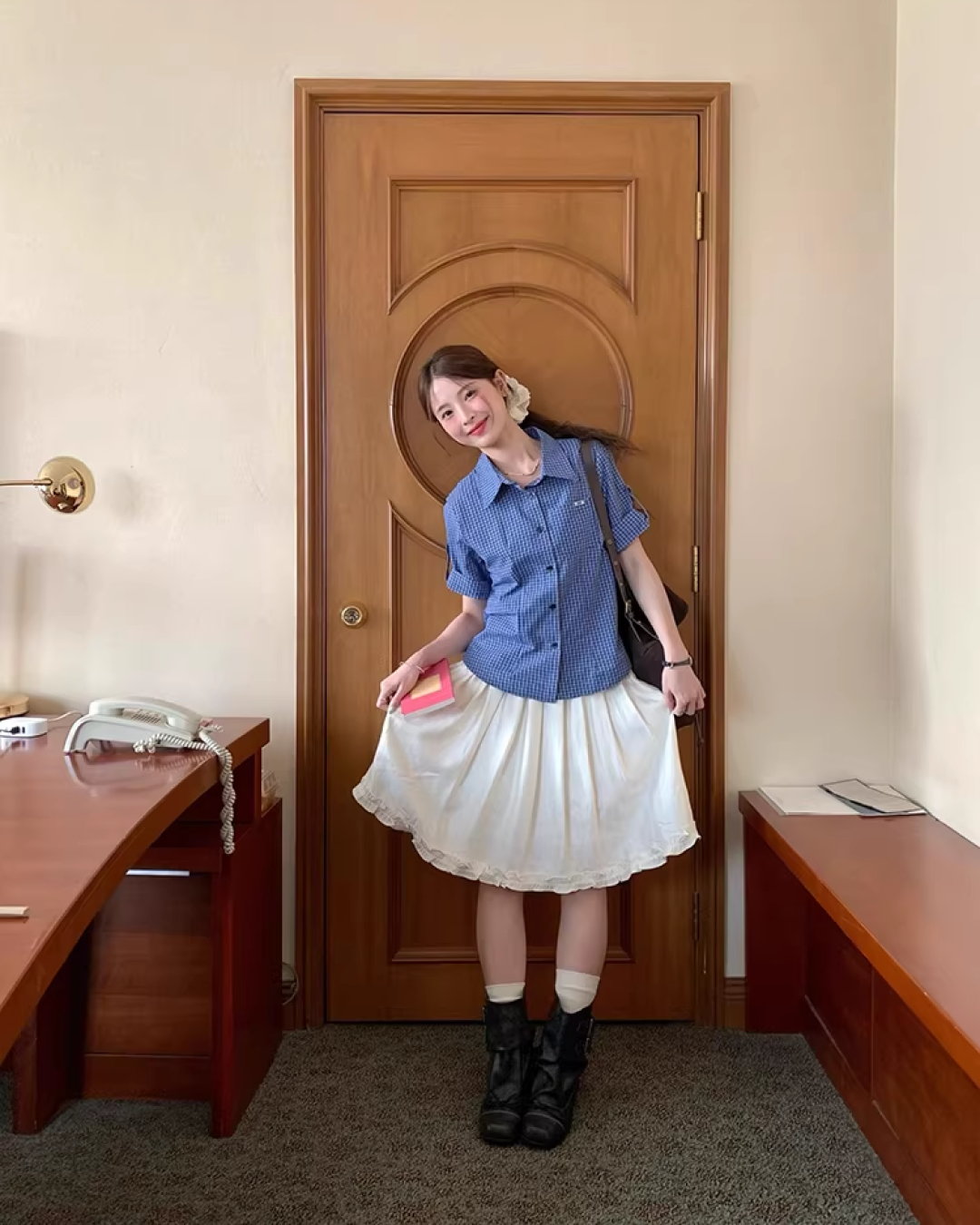 Billiance White Midi Skirt WH0014