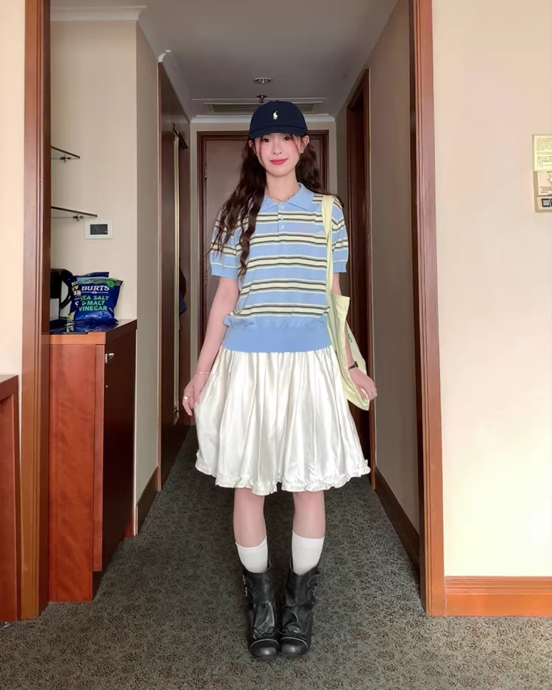 Light Blue Horizontal Stripes Polo Shirt WH0016